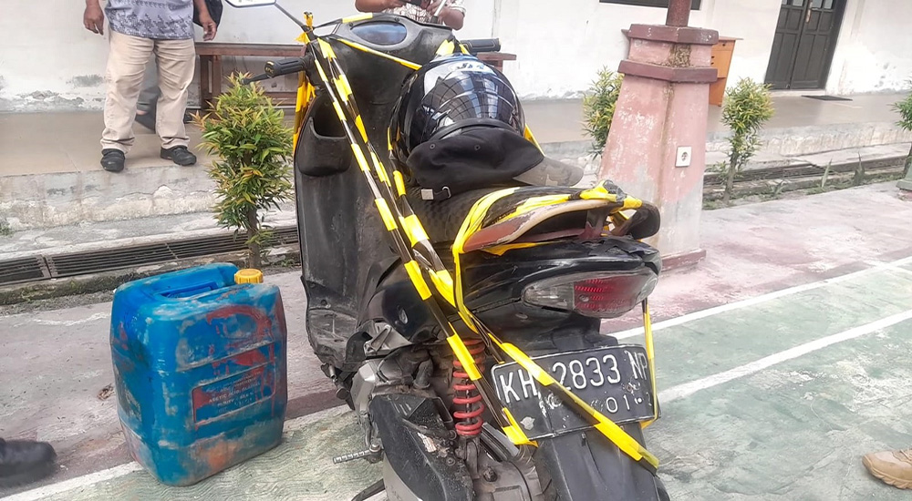 Tangki Truk Dinas Satpol PP Kalteng Disedot Pencuri, Pelaku Lari dan Tinggalkan Sepeda Motor 