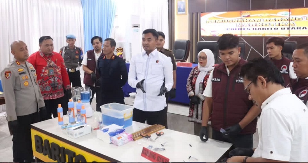 Dalam Sekejap, Sabu-sabu Senilai Hampir Setengah Miliar Rupiah Musnah di Barito Utara
