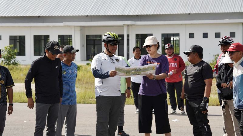 Bupati Barito Utara Gowes Tinjau Persiapan Batara Expo dan CFD