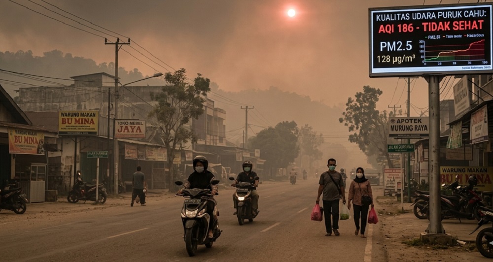 Pagi-pagi, Warga Kota Puruk Cahu Langsung Disambut Kualitas Udara Tidak Sehat