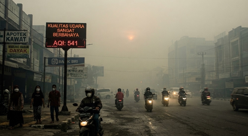 Tetap Waspada, Kualitas Udara Kota Palangka Raya Pagi Ini dalam Status Berbahaya