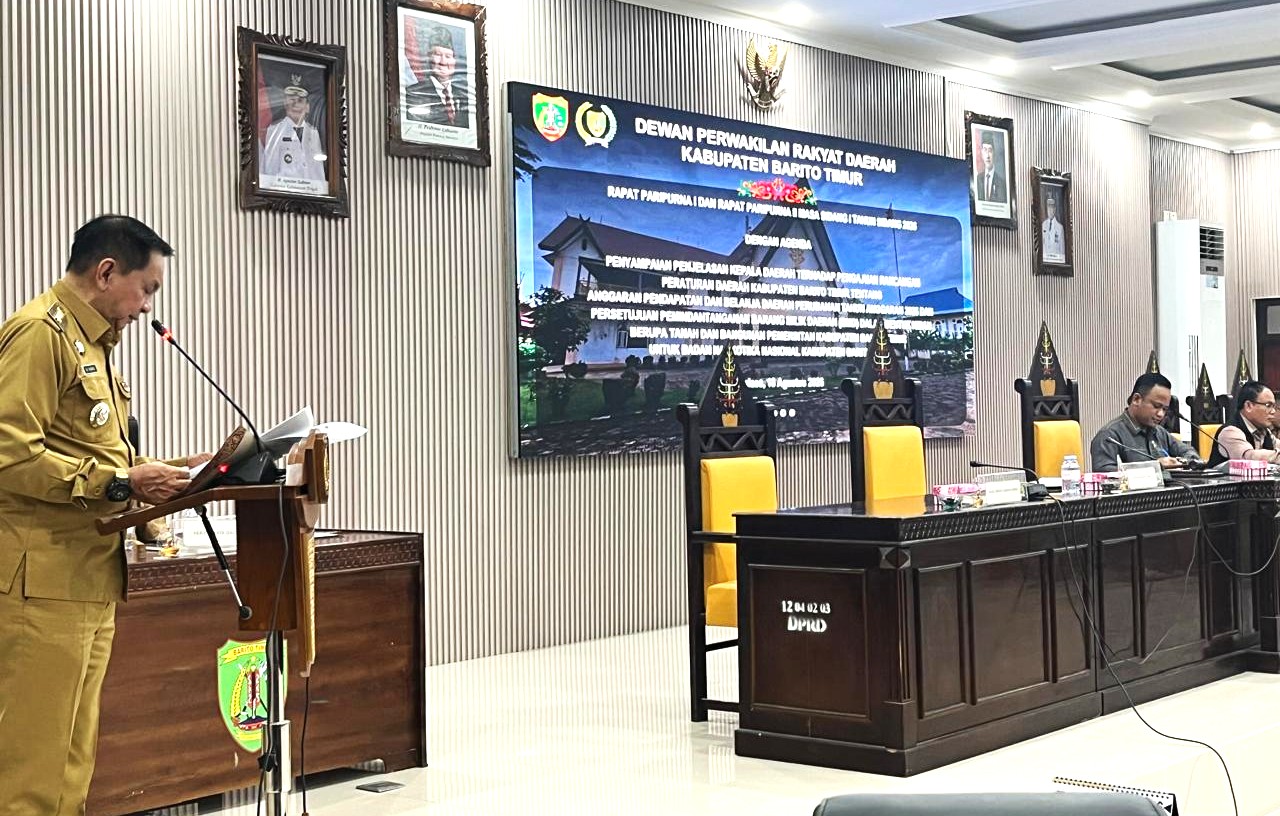 Bupati Barito Timur Ajukan RAPBD Perubahan 2026 Senilai Rp1,02 Triliun