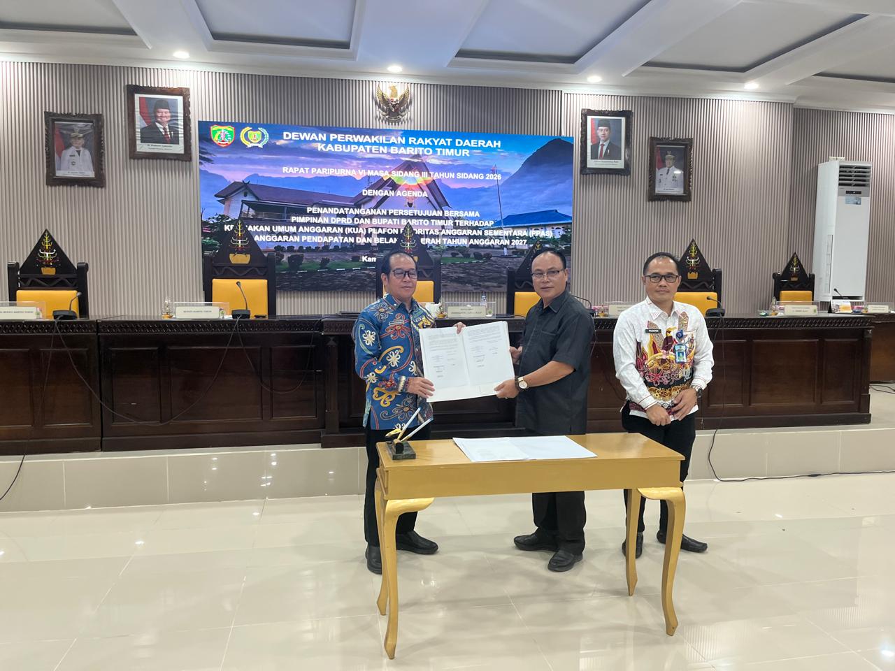 DPRD dan Pemkab Barito Timur Sepakati KUA-PPAS 2027