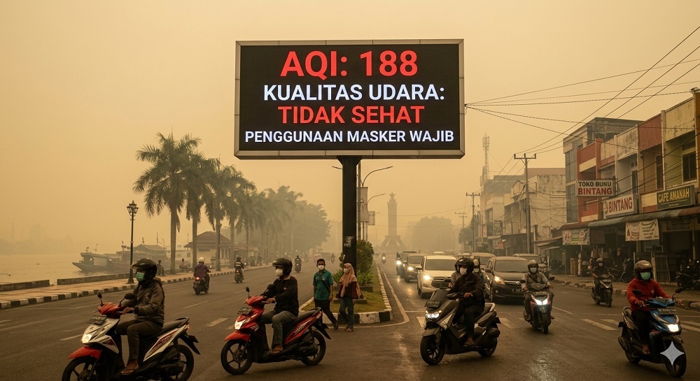 Pagi Ini, Kualitas Udara Kota Palangka Raya Tidak Sehat, Tetap Waspada Menjelang Siang