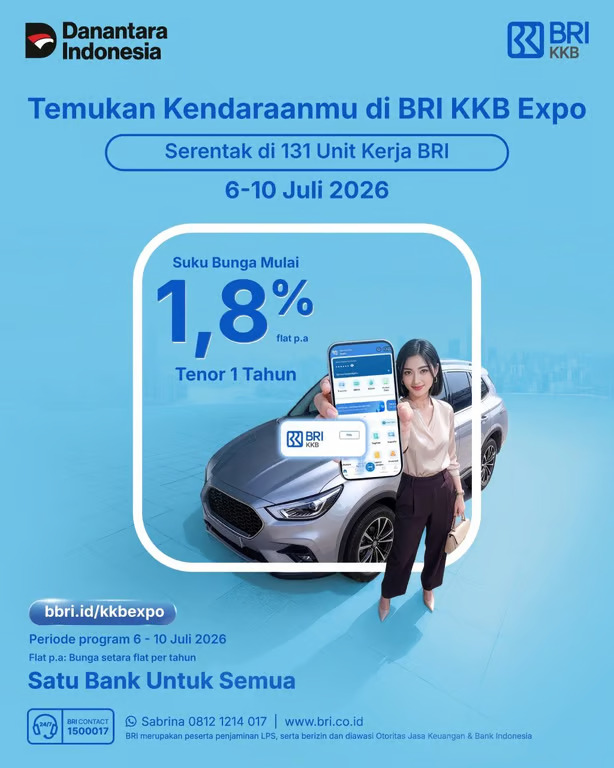 BRI KKB Expo 2026 Digelar Serentak di 131 Unit Kerja, BRI Finance Tawarkan Pembiayaan Kompetitif