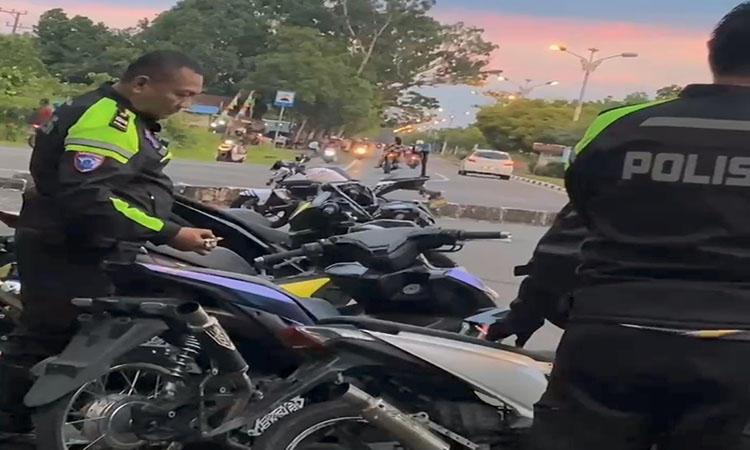Diduga Mau Balap Liar, Sejumlah Motor Berknalpot Brong Diamankan Polresta Palangka Raya