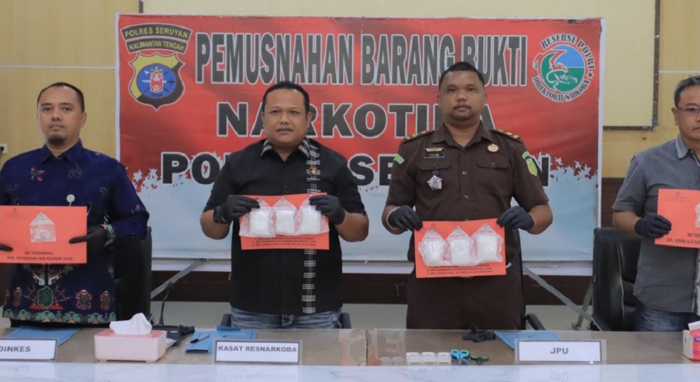 6 Ribu Warga Seruyan Terselamatkan, Lebih dari Setengah Kilo Sabu-sabu Dimusnahkan