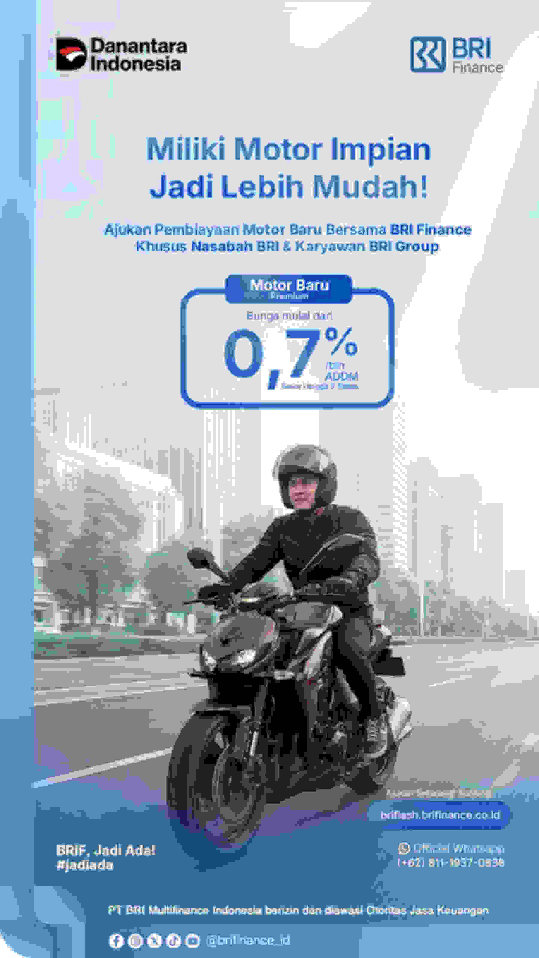 Hadirkan Pembiayaan Motor Baru Premium, BRI Finance Tawarkan Bunga Mulai 0,7% per Bulan