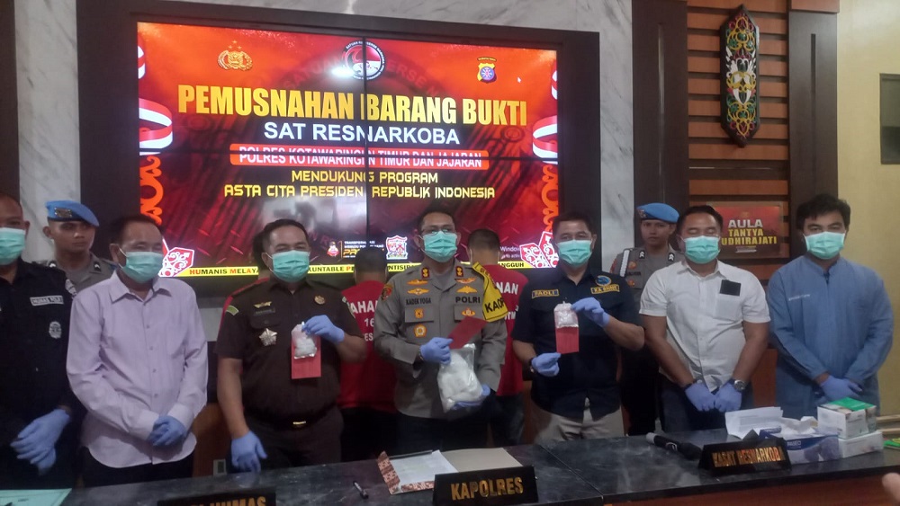 Dalam Waktu Sekejap, Narkotika Senilai Rp1,4 Miliar Musnah di Polres Kotawaringin Timur