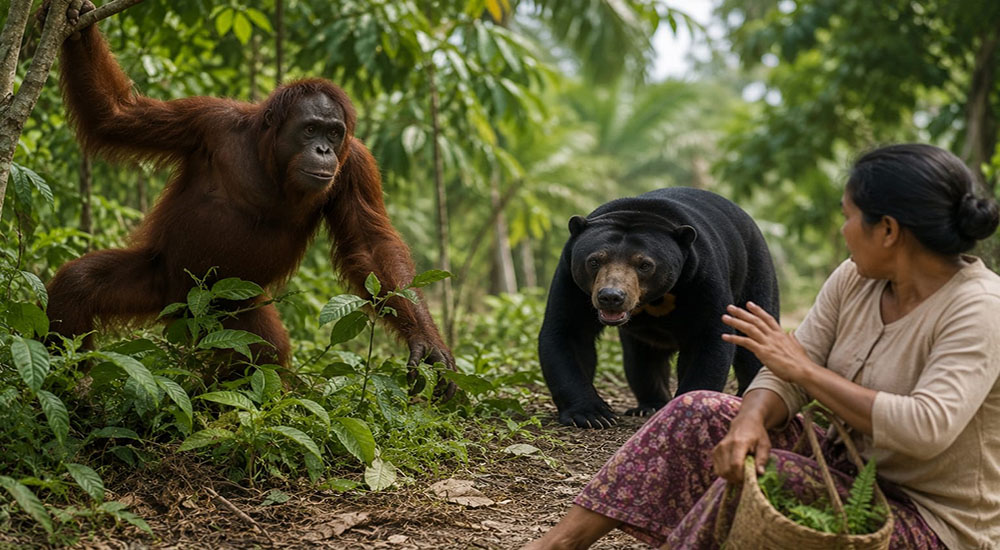 Mencekam! Dua Kali Satwa Liar Muncul dalam Sepekan, Beruang dan Orangutan Bikin Warga Kotim Waspada