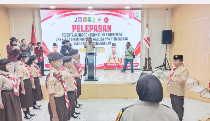 Bupati Wiyatno Lepas 47 Kontingen Jambore Nasional, Pramuka Garuda Turut Dilantik