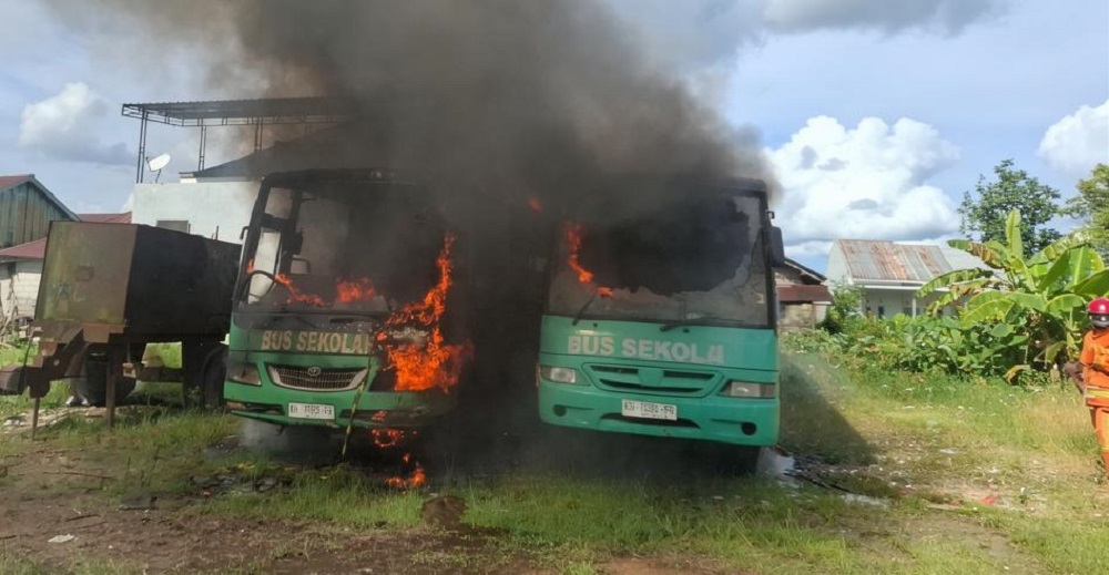 Kebakaran Dua Unit Bus di Kotim Picu Kerugian Rp600 Juta