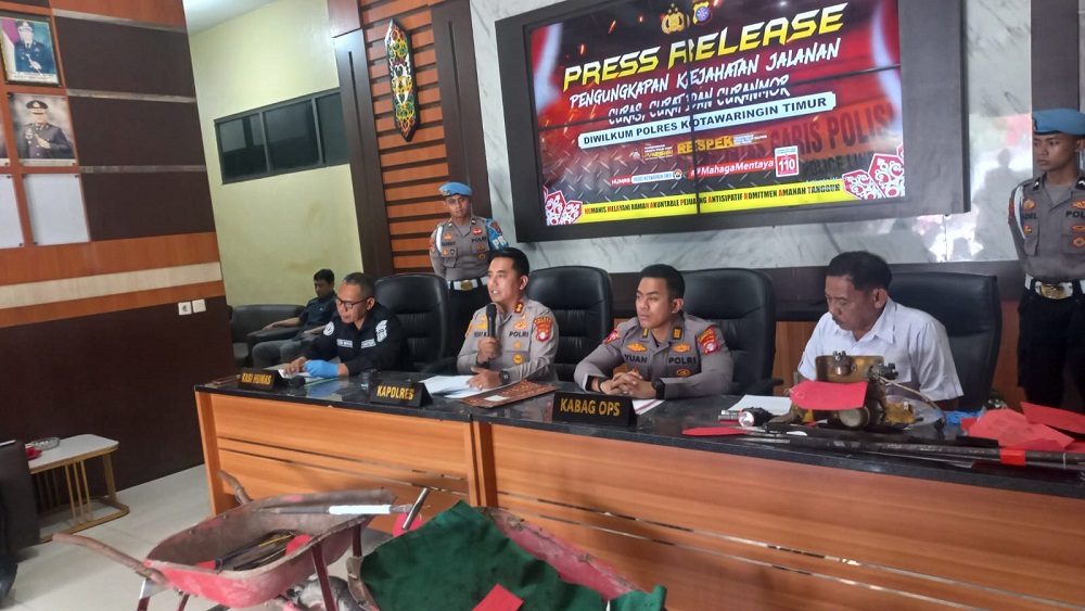 Polres Kotim Ungkap 17 Kasus Curanmor, Sembilan Tersangka Diringkus