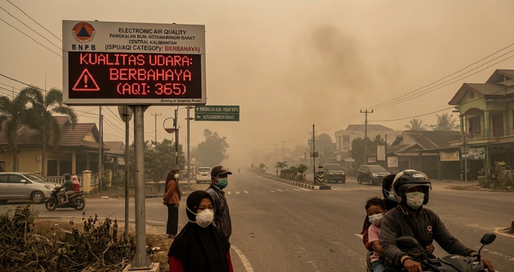 Kualitas Udara Kota-kota di Kalimantan: Pangkalan Bun Terburuk, Kotabaru Terbersih