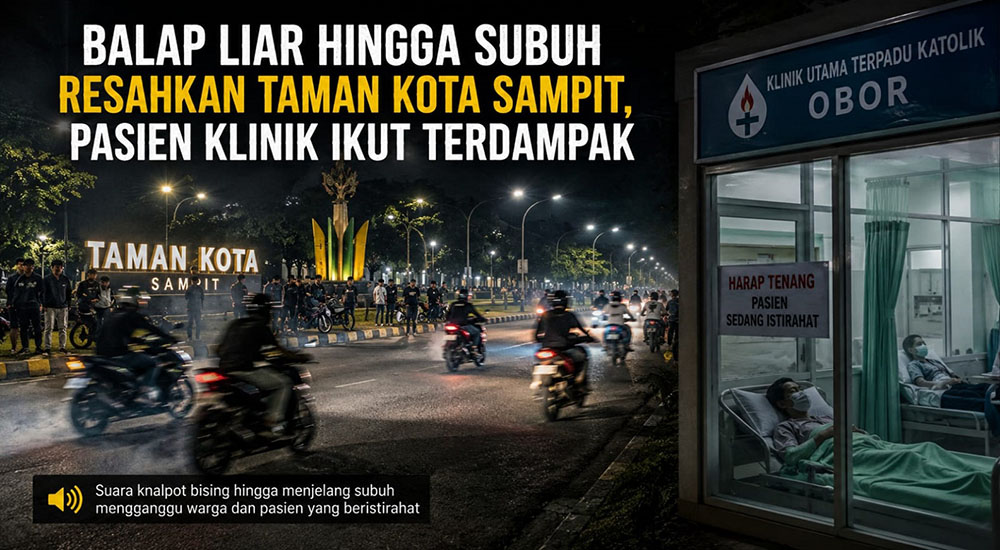 Balap Liar di Taman Kota Sampit Mengganggu Pasien Klinik, Pastor Kopong Kritik Kinerja Aparat
