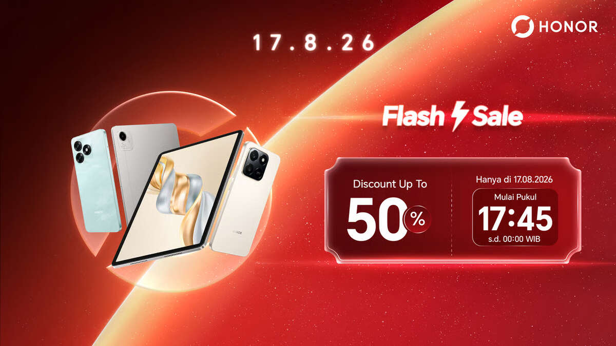Rayakan HUT RI ke-81 Bersama Honor, Nikmati Flash Sale Diskon Hingga 50%
