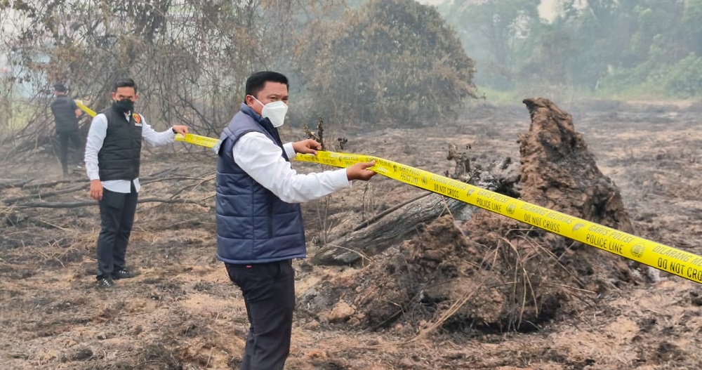 Polres Kubu Raya Pasang Garis Polisi di Lahan Karhutla Sungai Aambawang, Ada Apa?