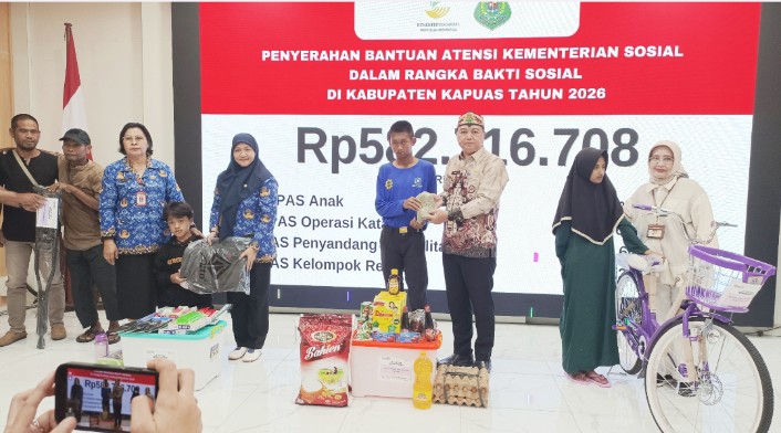Pemkab Kapuas Bersinergi dengan Kemensos Salurkan Bantuan ATENSI 