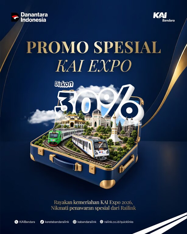 Rayakan KAI Expo 2026, KAI Bandara Hadirkan Promo Tiket hingga 30 Persen