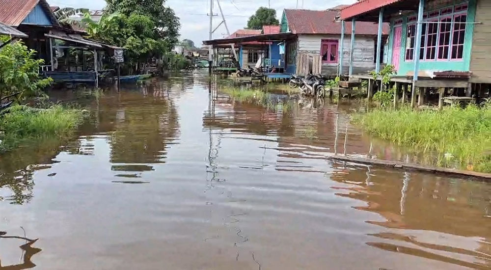 Debit Sungai Mentaya Meningkat, Desa Hanjalipan Kembali Terdampak Banjir Luapan