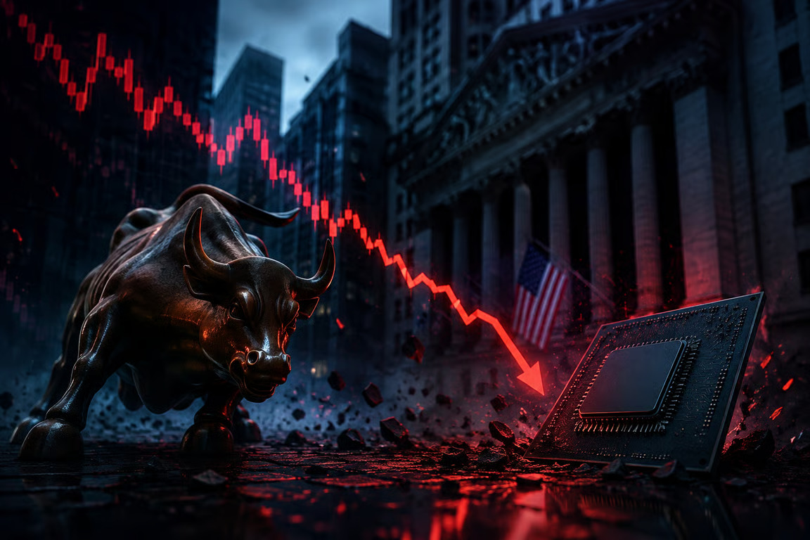 Wall Street Melemah Tajam, Saham Teknologi dan Semikonduktor Jadi Penekan Utama