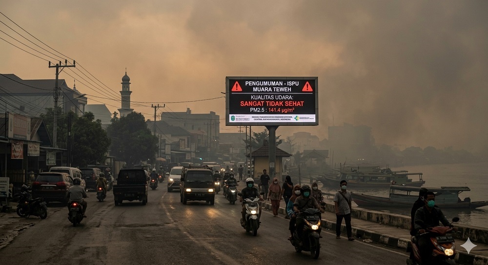 Hingga Pukul 11.00 WIB, Kualitas Udara Muara Teweh Sangat Tidak Sehat, Waspadalah!