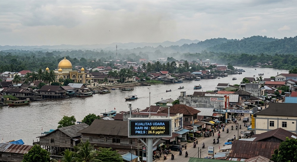 Alhamdulillah, Sore Ini Kualitas Udara Muara Teweh Sudah Masuk Level Sedang