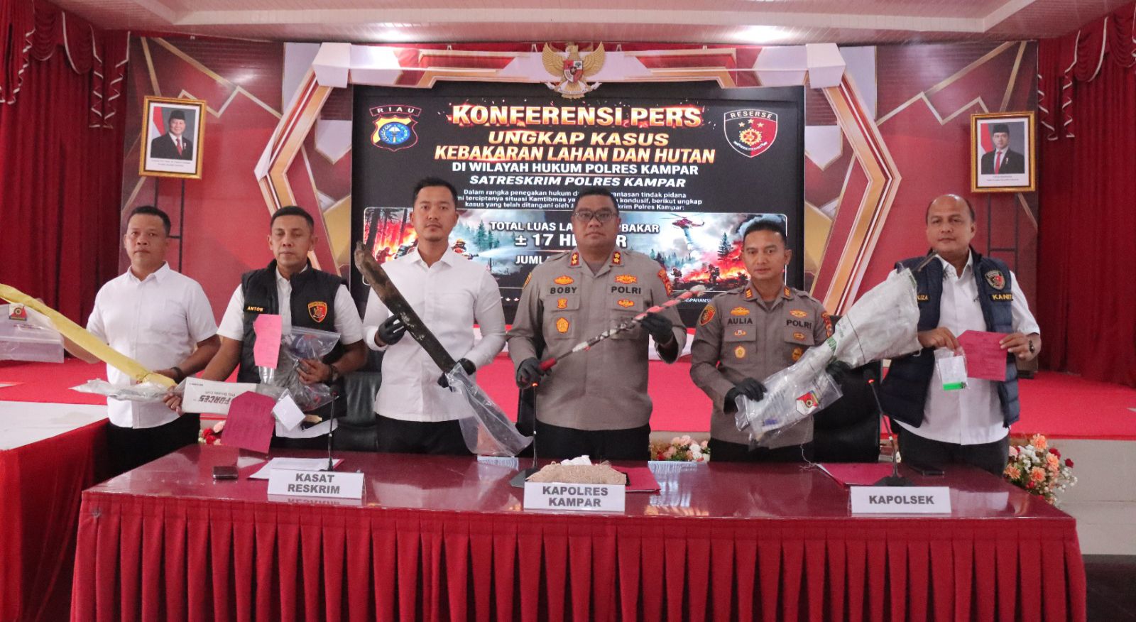 4 Pelaku Karhutla di Kampar Diamankan, 17 Hektare Lahan Terbakar