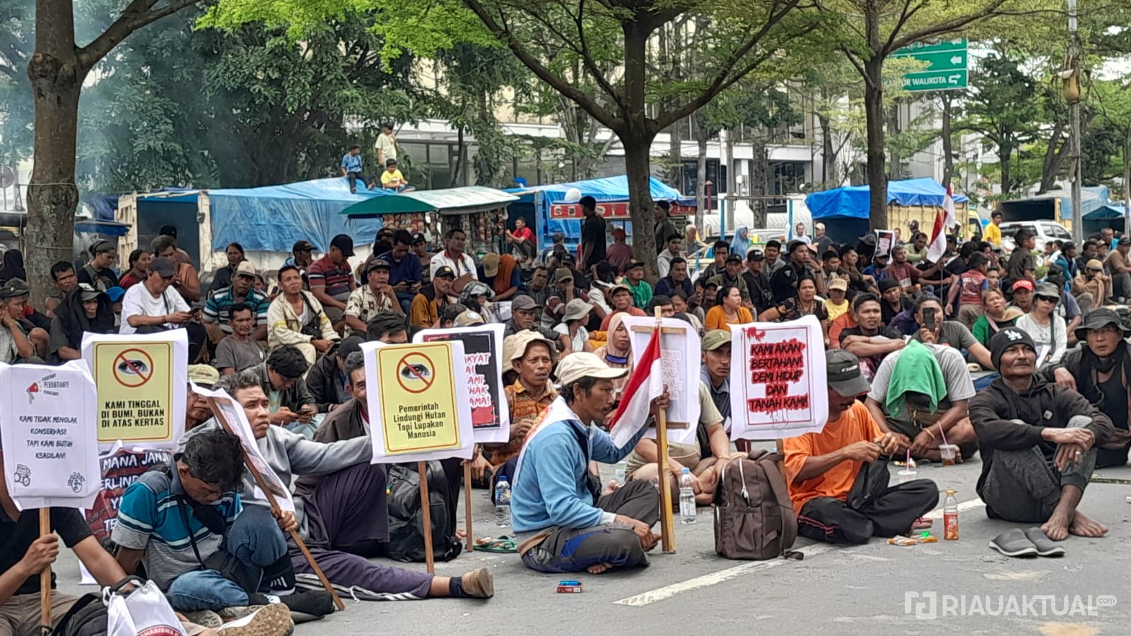 Tegas Tolak Relokasi dari TNTN, Ini Tuntutan Massa Unjuk Rasa di Depan Kantor Gubernur Riau 
