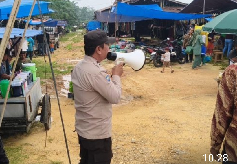 Polsek Rimba Melintang Gencarkan Sosialisasi Antisipasi Karhutla di Pasar