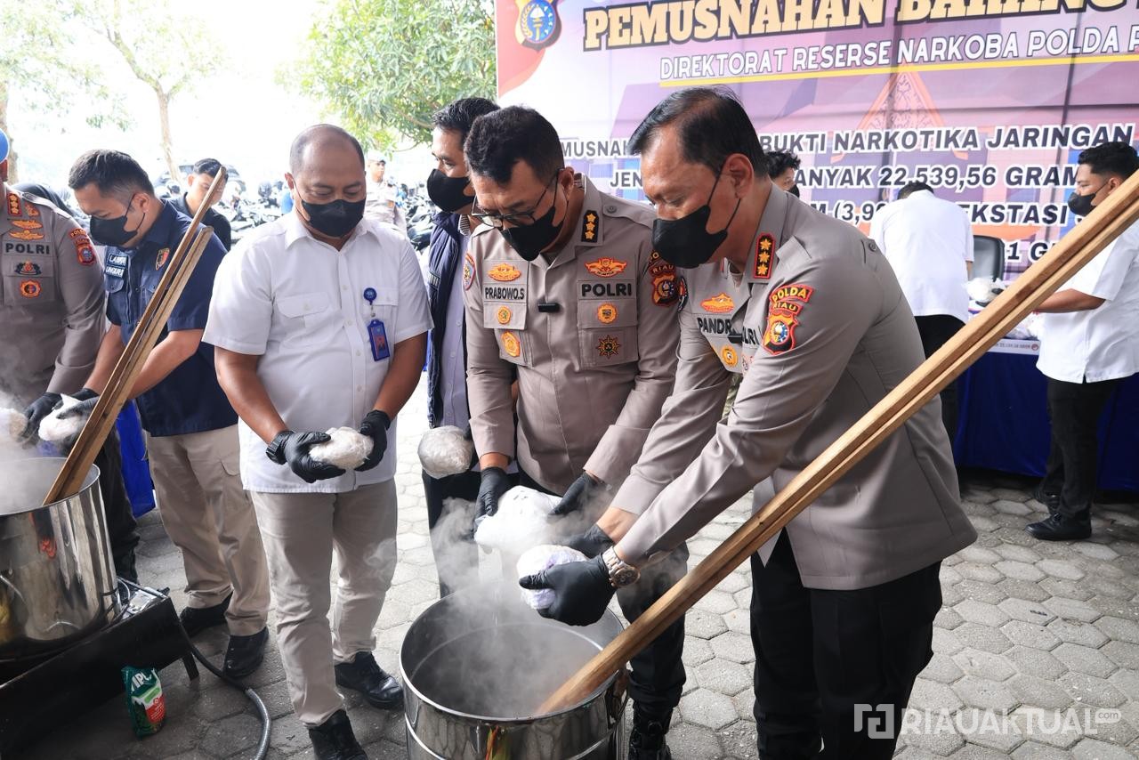 Polda Riau Musnahkan Narkoba Senilai Rp71,5 Miliar