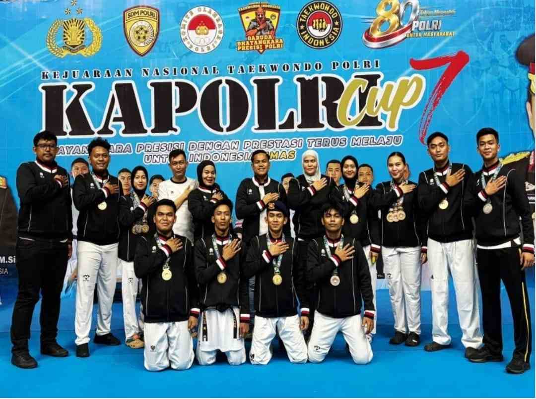 Taekwondo Polda Riau Borong 14 Medali di Kapolri Cup 2026, Briptu Saheb Sabet Emas