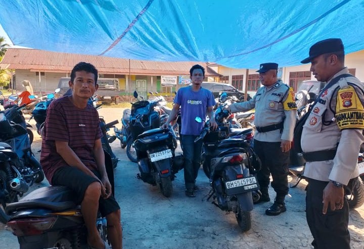 Cegah Curanmor hingga Pencurian, Polsek Rimba Melintang Sisir Pasar Tumpah di Rohil