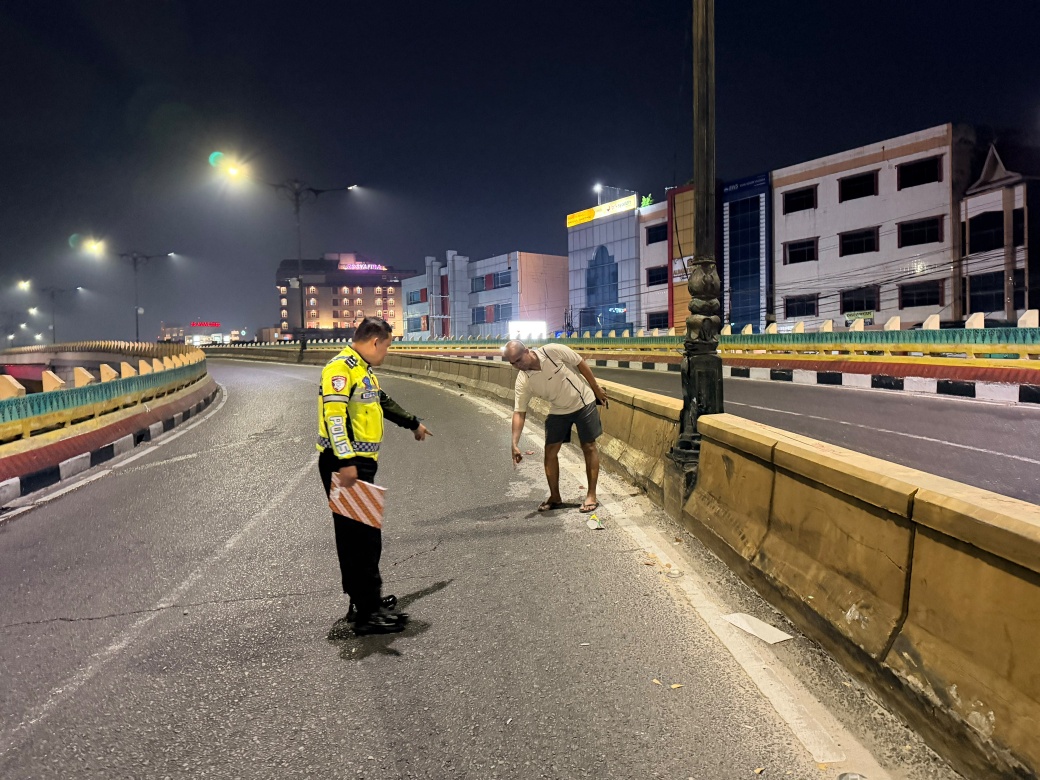Kecelakaan di Jalan Sudirman Pekanbaru, Pemotor Tewas di Flyover Imam Munandar