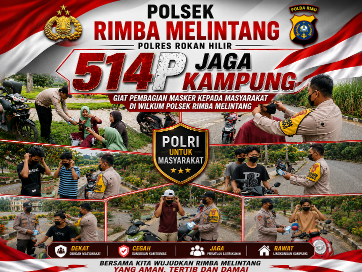 Peduli Kesehatan, Polsek Rimba Melintang Bagikan 150 Masker kepada Warga