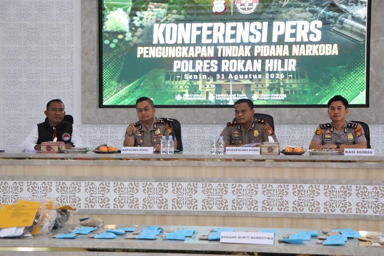 Polres Rohil Ungkap 48 Kasus Narkoba, 66 Tersangka Diamankan Termasuk 1 Anak