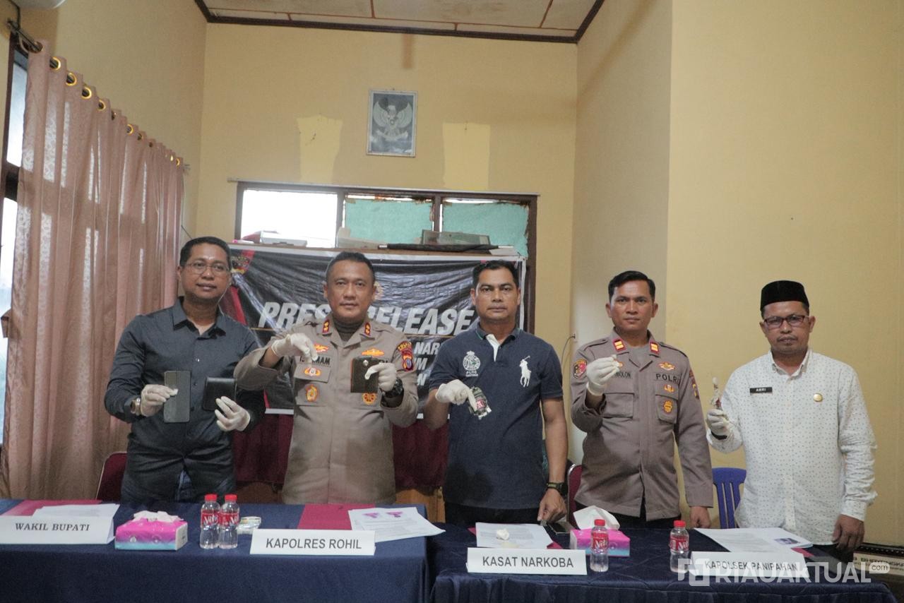 Kapolres Rokan Hilir Pimpin Ungkap Kasus Narkoba di Panipahan, 4 Tersangka Diamankan