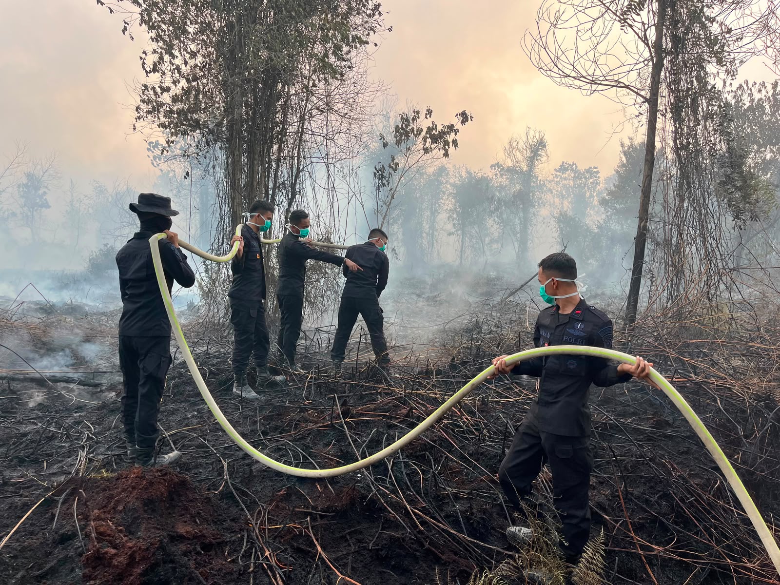 Brimob Polda Riau Kerahkan 46 Personel Tangani Karhutla di Kampar