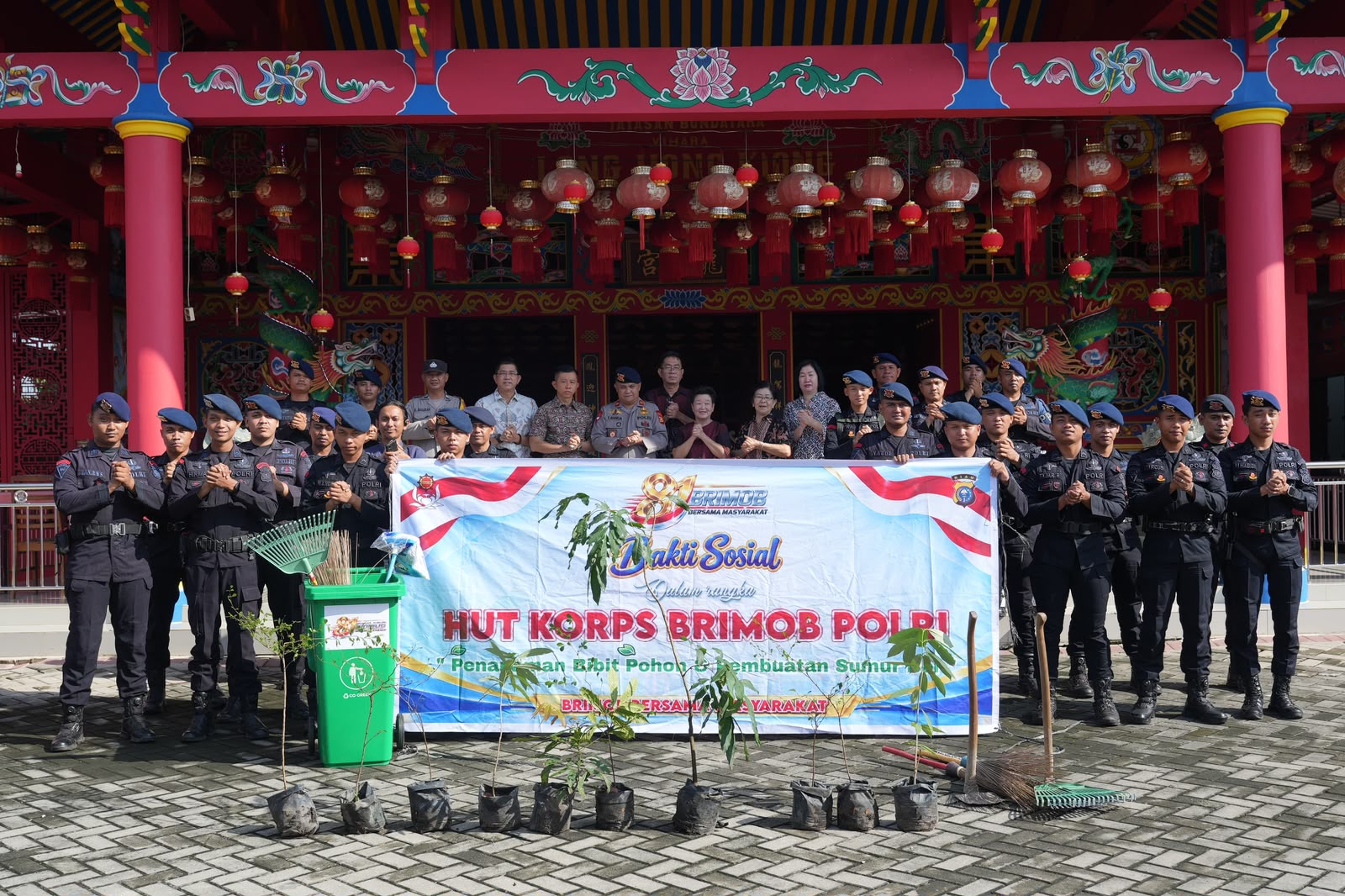 Jelang HUT ke-81, Brimob Polda Riau Perkuat Toleransi Lewat Bakti Sosial