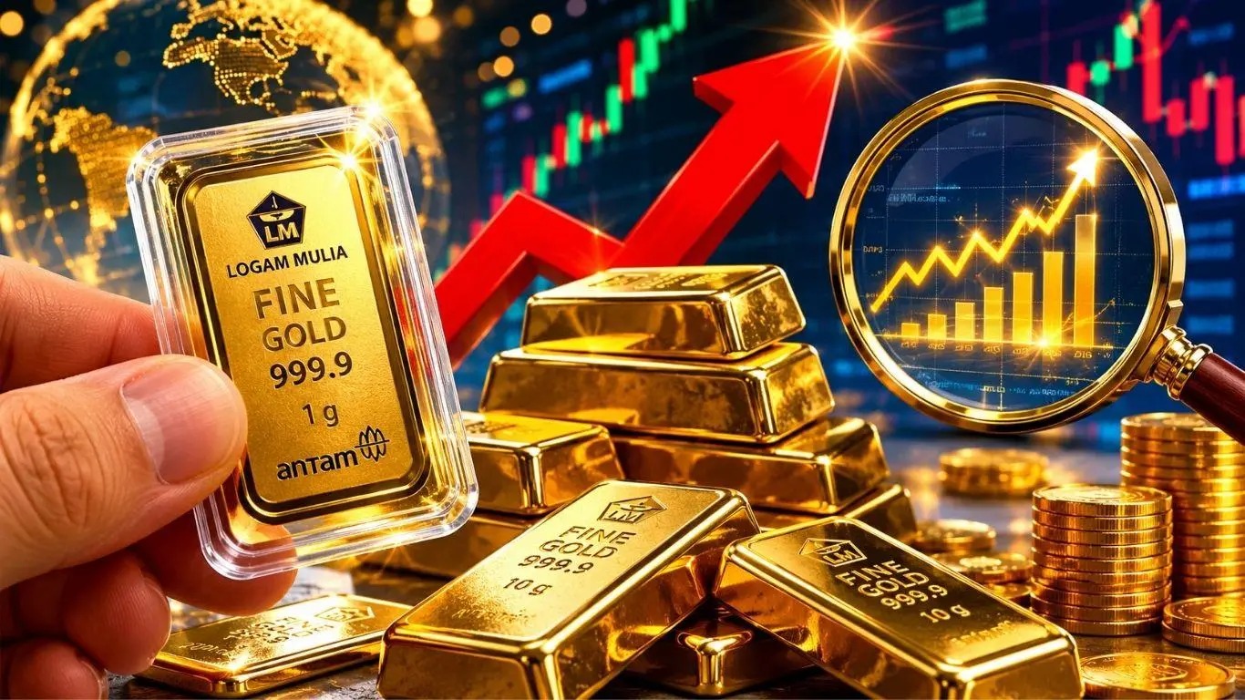 Harga Emas Antam Hari Ini Meroket hingga Rp50 Ribu