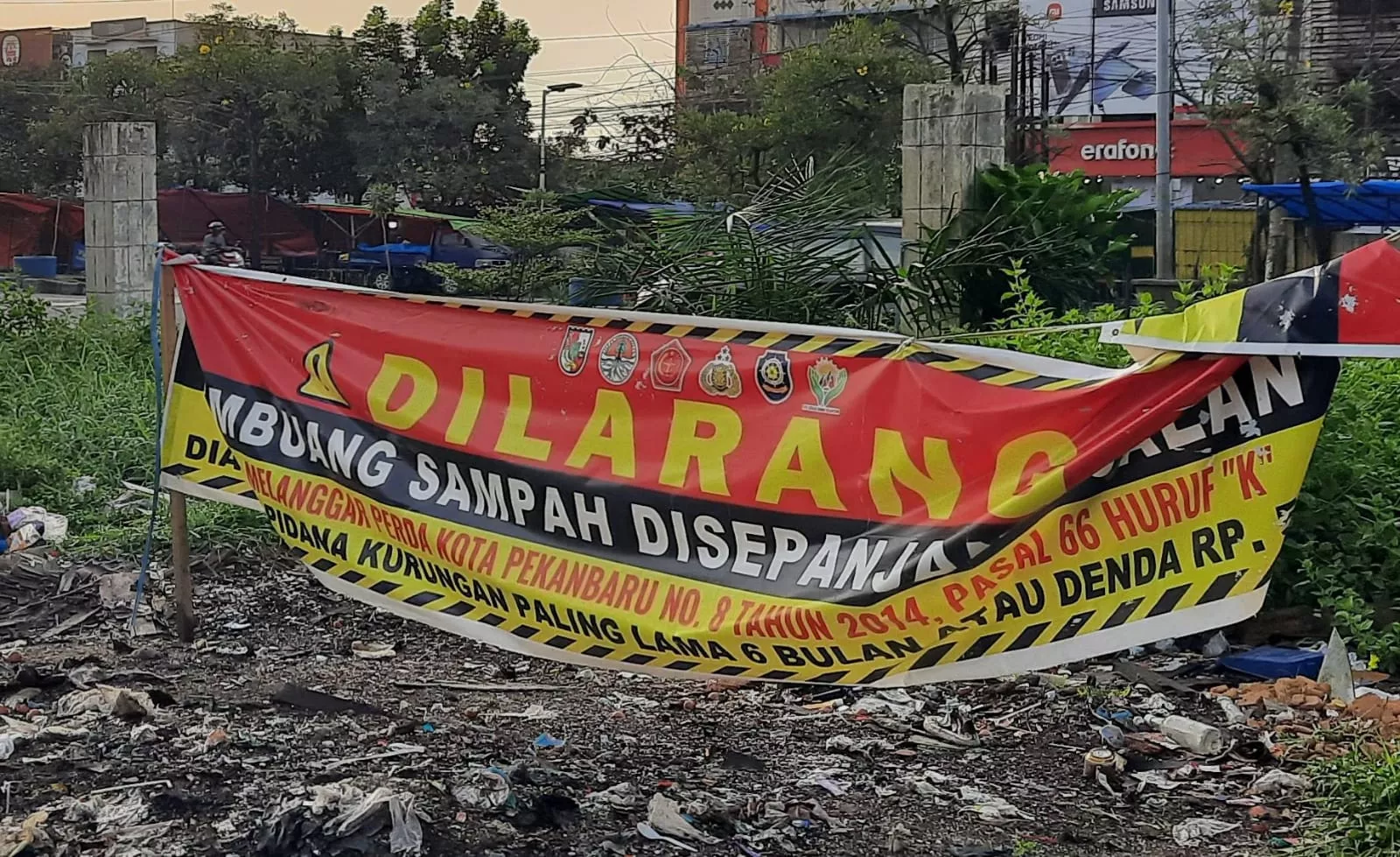 DLHK Pekanbaru Tutup TPS Liar, Warga Diingatkan Jangan Buang Sampah Sembarangan 