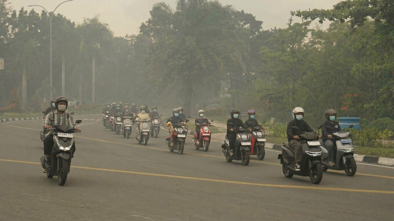 Kabut Asap Ganggu Jarak Pandang, Capella Honda Bagikan Tips Aman Naik Motor