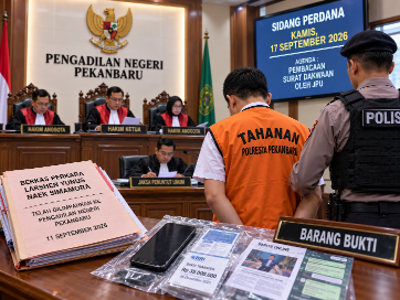 Istri Terdakwa Larshen Yunus Sampaikan Hak Jawab