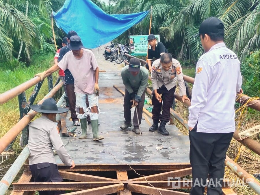 Perbaikan Jembatan Merah Putih Presisi di Rimba Melintang Masuki Tahap Pemasangan Lantai Besi