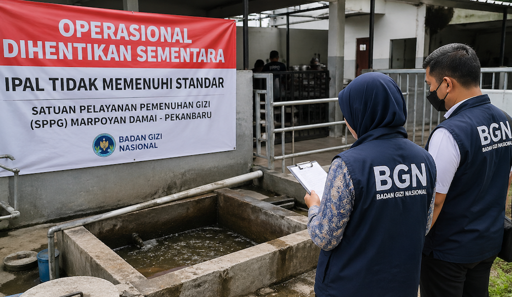 IPAL Tak Standar, Dapur SPPG di Pekanbaru Disetop Sementara