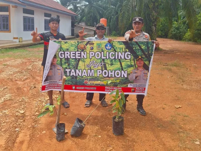 Green Policing, Polsek Rimba Melintang Tanam 10 Pohon di Halaman Gereja GPIB Mukti Jaya
