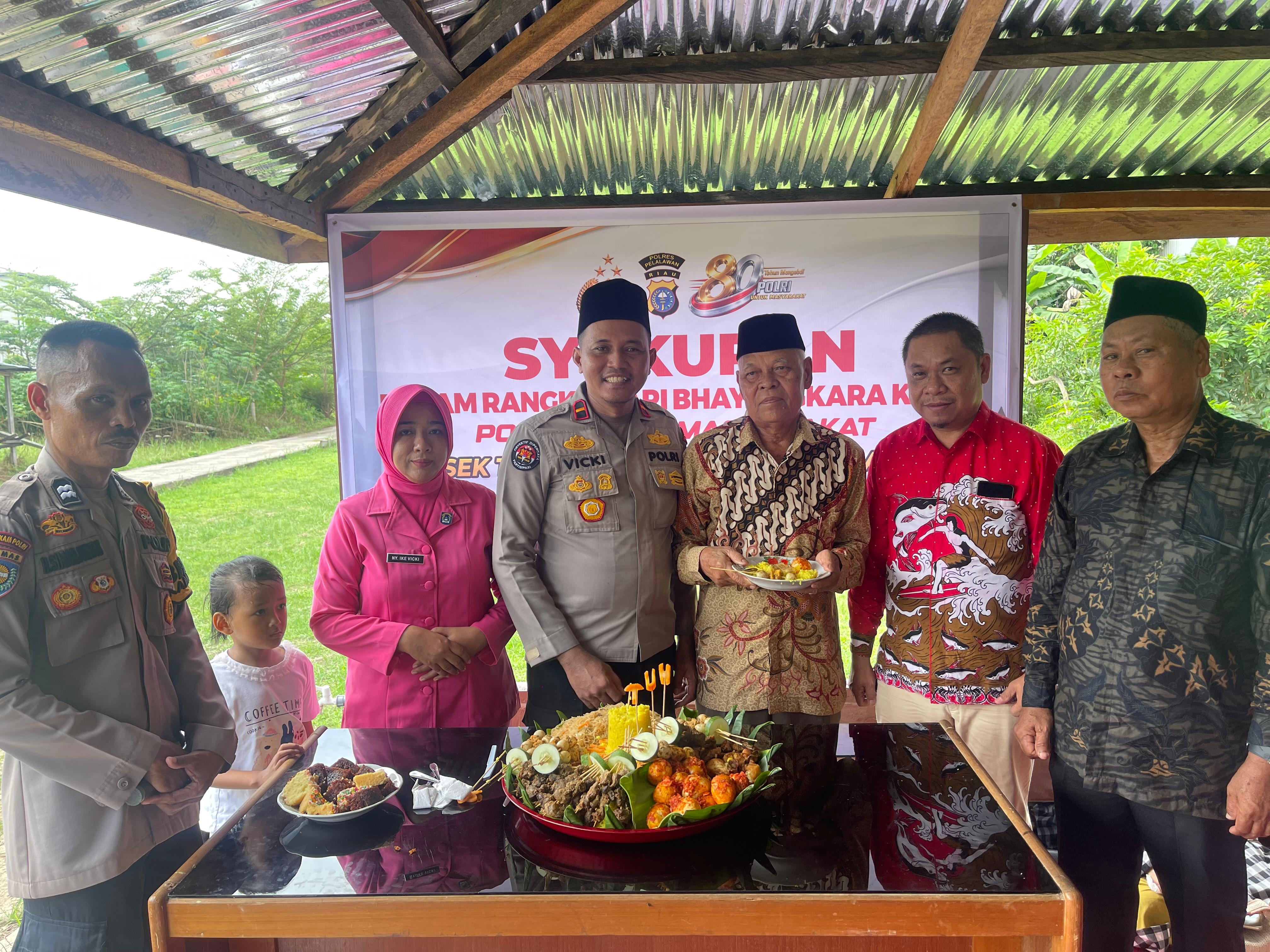 Polsek Teluk Meranti Syukuran Hari Bhayangkara Ke-80, Tiga Personel Naik Pangkat