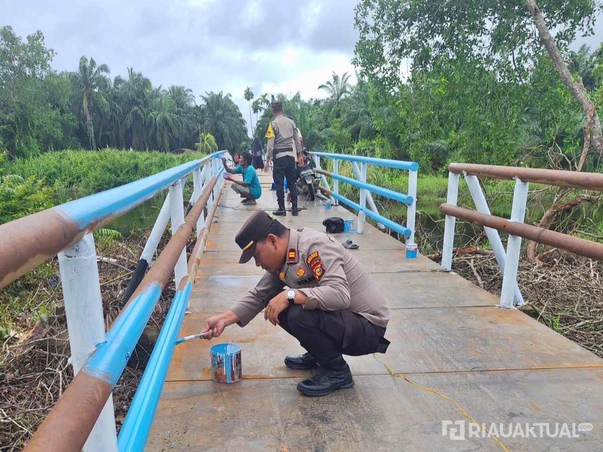 Tingkatkan Mobilitas, Iptu Martin: Renovasi Jembatan Merah Putih Presisi Tahap II di Rimba Melintang Capai 40 Persen