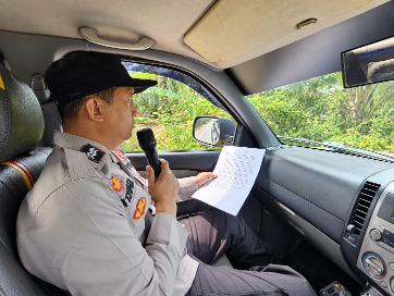 Cegah Karhutla, Polsek Rimba Melintang Gelar Woro-Woro di Jalan Lintas Ujung Tanjung-Bagansiapiapi Rohil
