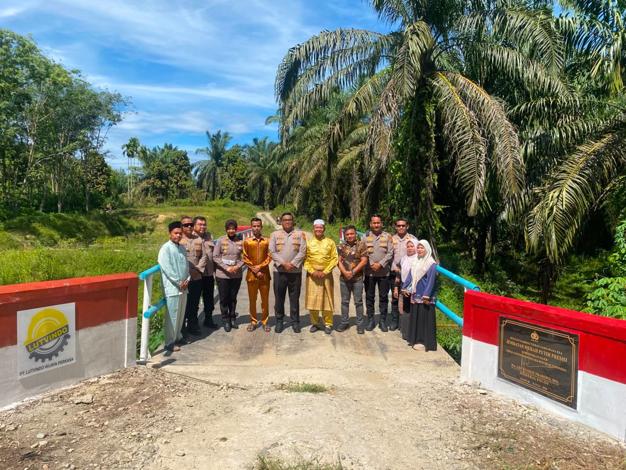 Jembatan Merah Putih Presisi Rampung, Polres Kampar Permudah Akses Warga Kuok